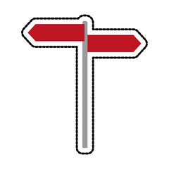 red road or street sign icon image vector illustration design