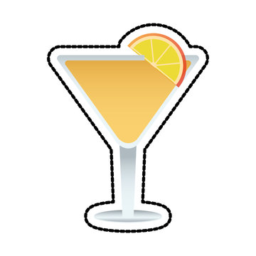 cocktail in embellished glass icon image vector illustration design