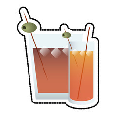 cocktail in embellished glass icon image vector illustration design
