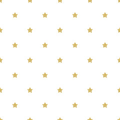 SEAMLESS GOLD STAR GLITTER PATTERN ON WHITE BACKGROUND