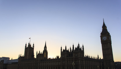 Fototapeta na wymiar Big Ben and The Houses of Parliament at sunset