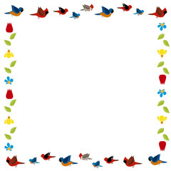 bird and flowers frame