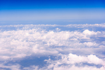 Fototapeta na wymiar cloudscape background view from airplane Windows