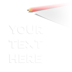 Vector Illustration Of A Notepaper And A Pencil As Background. Global Colors Used.