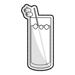 cocktail in embellished glass icon image vector illustration design