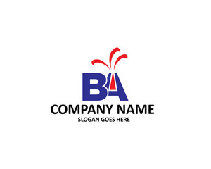 Fototapeta premium BA Letter Volcano Logo
