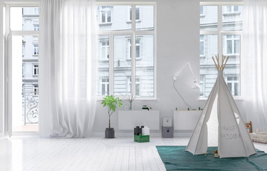 Kids room with wigwam playing house © XtravaganT