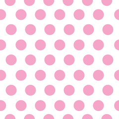 Seamless pink polka dot pattern repeatable tileable vector
