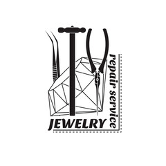 vector image of logo jewelry service. Trendy concept for repair shop or maintenance of jewelry products