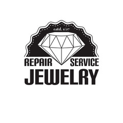 vector image of logo jewelry service. Trendy concept for repair shop or maintenance of jewelry products