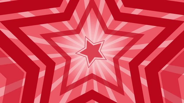 Red stars abstract background. Cartoon animation of fire stars with sunburst background for your logo or text seamless loop. Fashion and music background. different colors in my profile.