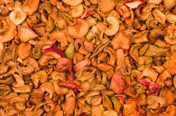 Texture of dried apple slices