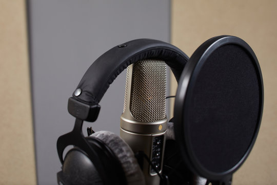 microphone in a recording studio