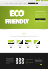Eco Green Website Layout. Vector Illustration Eps 10.