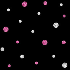 SEAMLESS PINK AND SILVER DOT GLITTER PATTERN BACKGROUND