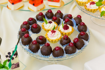 Sweet table at a wedding. Candy bar