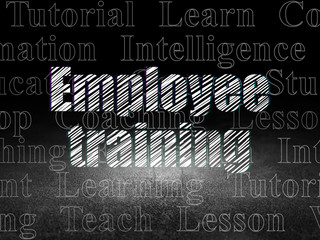Fototapeta premium Studying concept: Employee Training in grunge dark room