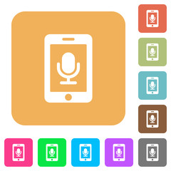Mobile recording rounded square flat icons