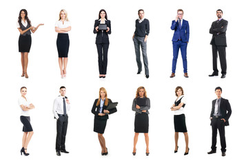 Obraz premium Set of business people isolated on white.