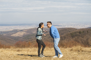 Young couple enjoy springtime