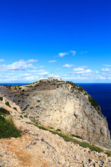 Fototapeta na wymiar Cap de Formentor Lighthouse panorama and Mediterranean Sea, Majorca, Spain
