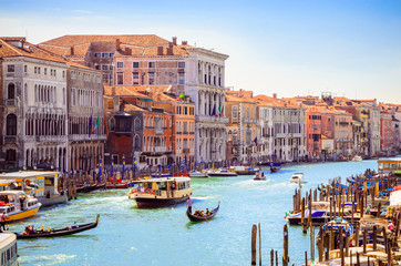 Panoramic view of famous Grand Canal in Venice, Italy