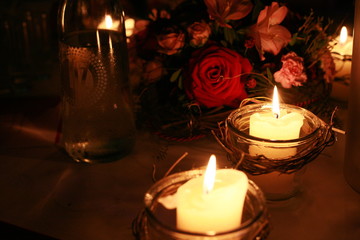 Tischdekoration Kerzenschein