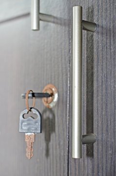 old wardrobe door key and door handle