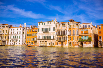 Panoramic view of famous Grand Canal in Venice, Italy