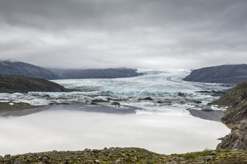 Beautiful view of icelandic glacier and glacier lagoon, Vatnajokull, Iceland