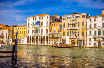 Panoramic view of famous Grand Canal in Venice, Italy