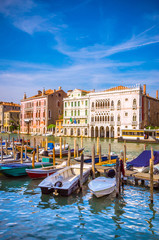 Fototapeta na wymiar Panoramic view of famous Grand Canal in Venice, Italy
