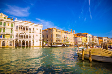 Panoramic view of famous Grand Canal in Venice, Italy