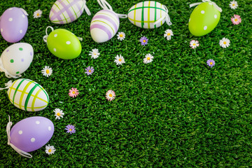 Easter Eggs in Green Grass