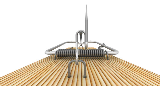 Mousetrap on white background