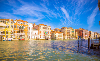 Panoramic view of famous Grand Canal in Venice, Italy