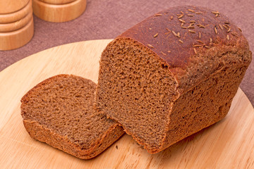 Rye bread with cumin seeds