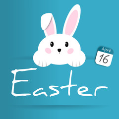 easter- april 16th 2017 - easter rabbit - blue background