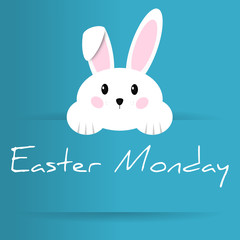 easter monday - easter rabbit - blue background