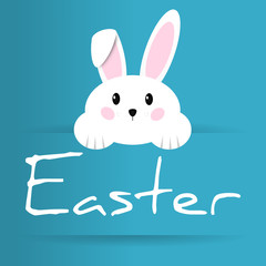 easter - easter rabbit - blue background
