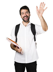 Student man saluting