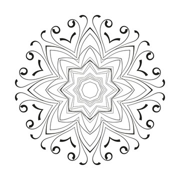 Vector circular pattern of hand drawn elements.