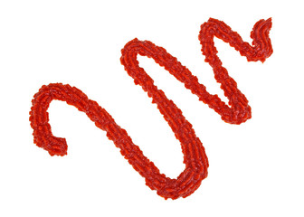 Tomato sauce on a white background