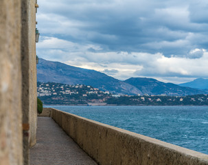 Old promenade near the sea, Monaco