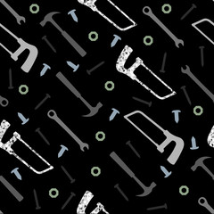 Seamless glitter tools pattern background