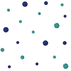 SEAMLESS BLUE AND GREEN DOT GLITTER PATTERN ON WHITE BACKGROUND