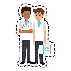 young male medical doctor icon image vector illustration design 