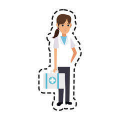 female medical doctor icon image vector illustration design 