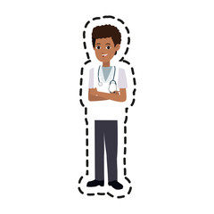 young male medical doctor icon image vector illustration design 