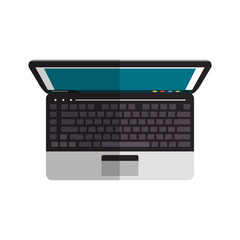 laptop computer icon over white background. colorful design. vector illustration